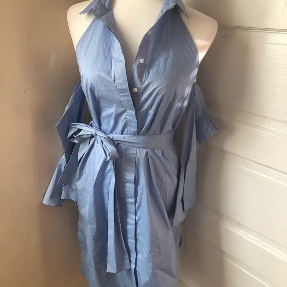 🆕 White Eyelash Cold Shoulder Dress - Picture 3 of 9